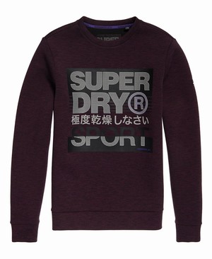 Superdry Core Gym Tech Crew Férfi Pulóver MélyBordó | TVPLX7908